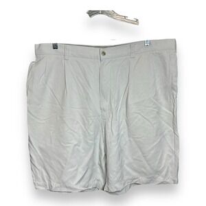 Tommy Bahama Men Pleated Chino Shorts Size 38 Tencel Blend Khaki 9 Inch‎